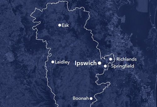 Map of Ipswich region
