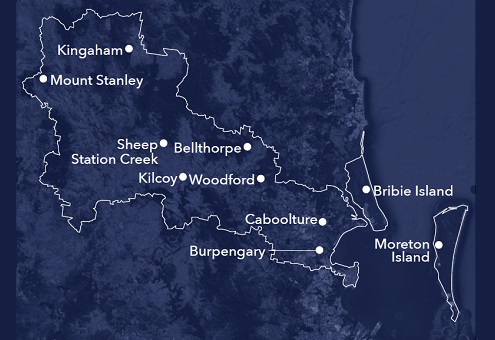 Map of the Moreton Bay region